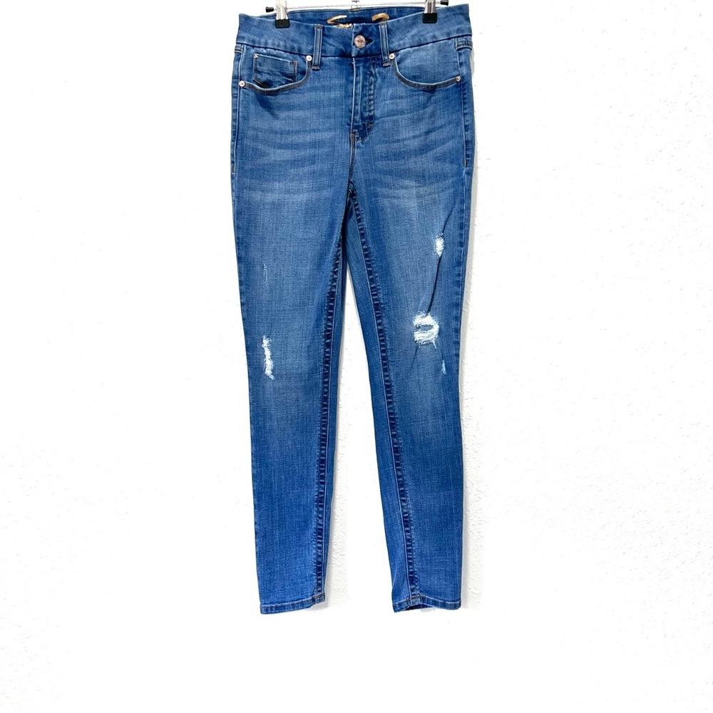 Seven7 Blue‎  tummy less high rise Skinny Distressed Jeans 6